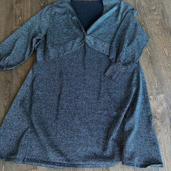 Monsoon Green Sparkly Twist Front Plus Size Party Dress - Picture 2 of 4